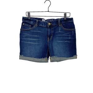 MOSSIMO Womens Size 8 Distressed Cut Off Denim‎ Blue Jean Boyfriend Shorts W32
